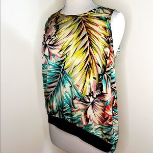 The Limited Women's Sleeveless Tropical Top Blouse Size M Multicolor